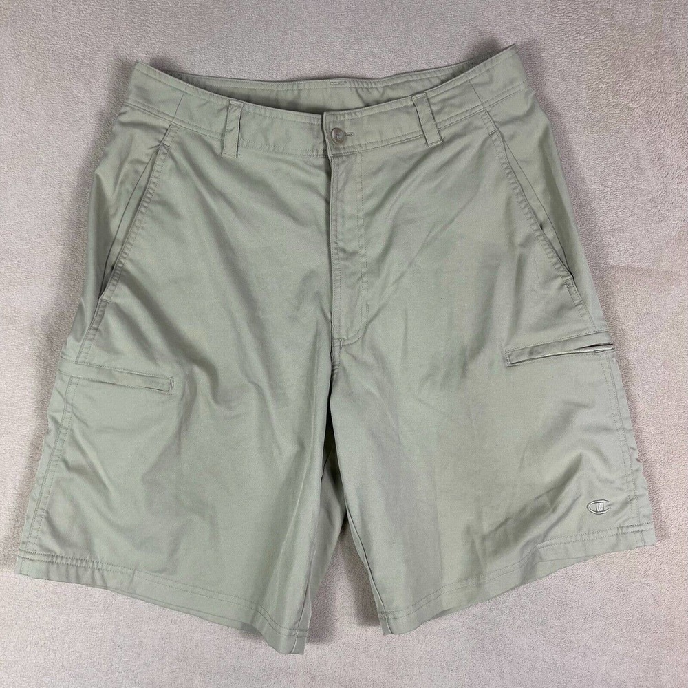 Champion Mens 34 Cargo Hiking‎ Shorts Light Green/Mint Mid Rise Regular Fit